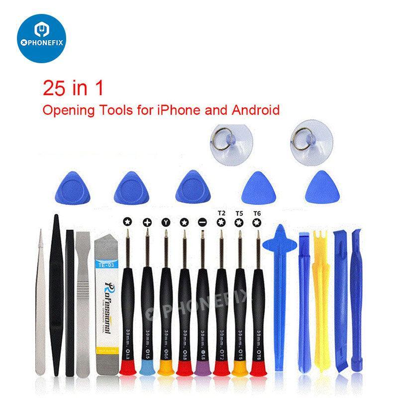 PHONEFIX all-in-1 spudger pry tool and screwdriver set for phone screen opening and repair tasks.
