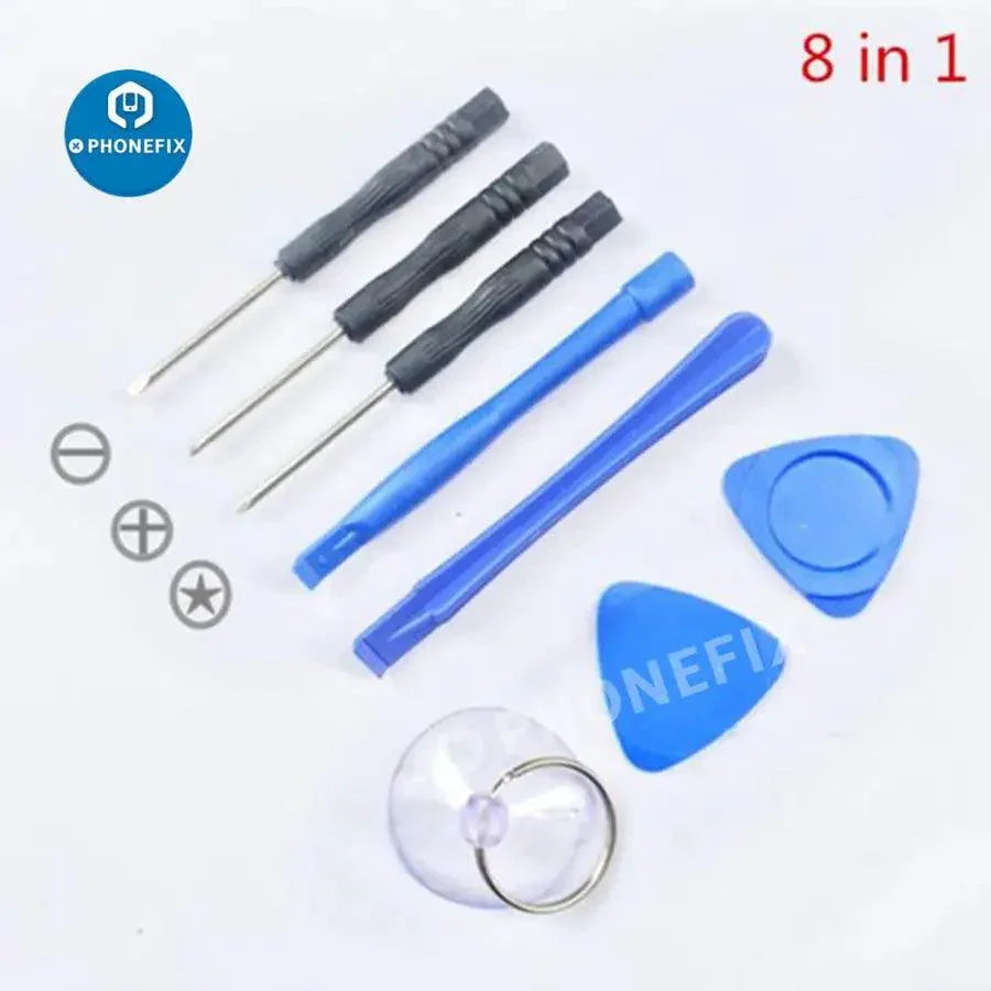All-in-1 spudger pry tool and screwdriver set for phone screen opening and repair by PHONEFIX, ideal for electronics repair.