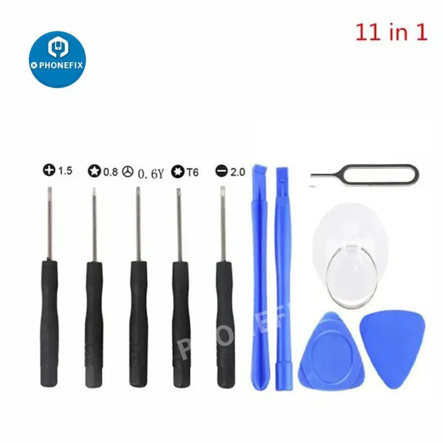 PHONEFIX all-in-1 spudger pry toolset with screwdrivers for phone screen opening and repair tasks.