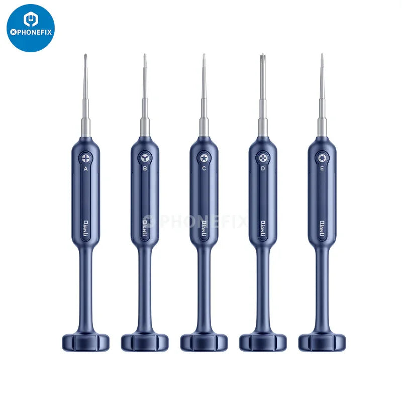 Qianli 2D Flyfish Screwdrivers for iPhone disassembly and repair, PHONEFIX brand, showing precision screwdriver tools for phone repair.