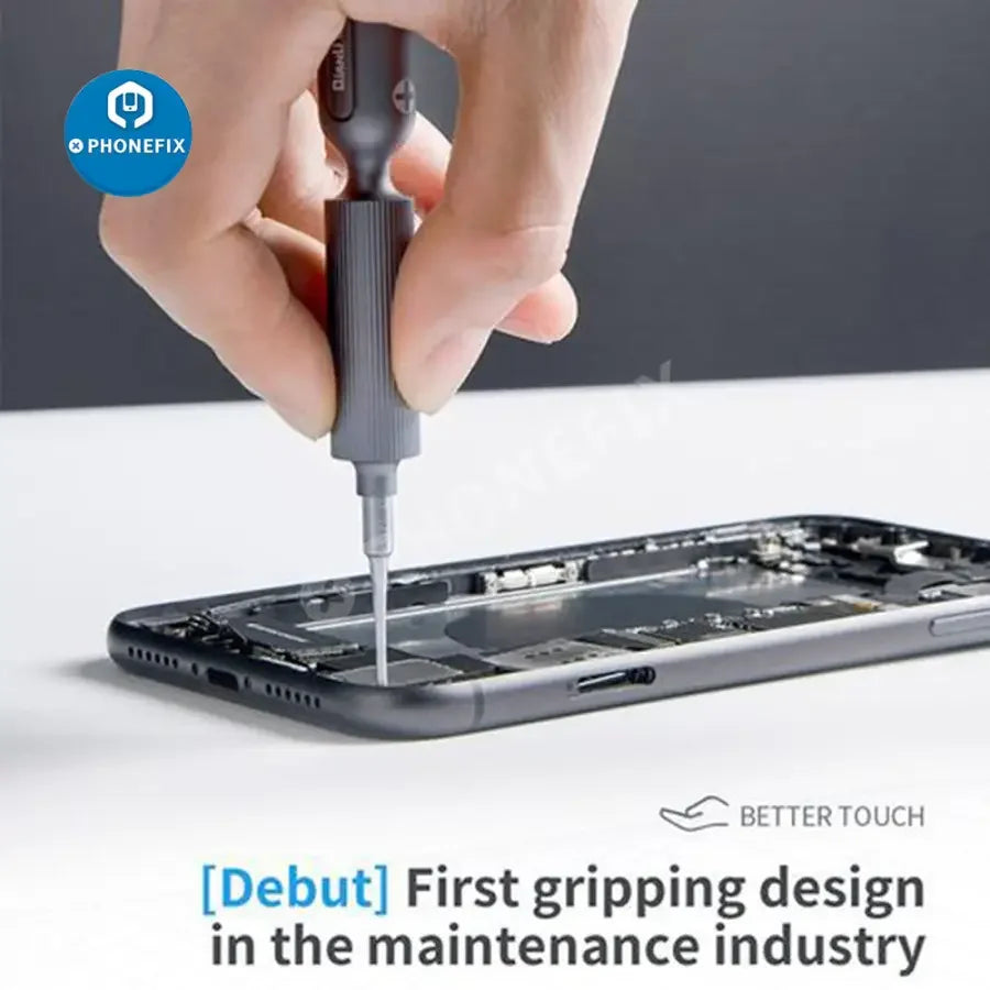 PhoneFix Qianli 3D Ultra Feel screwdriver set with Phillips and precision tools for phone disassembly, displayed on a clean surface.