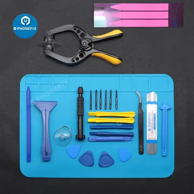 PhoneFIX screwdriver repair tool kit for mobile phones, includes screwdrivers for screen and battery replacements, ideal for beginners