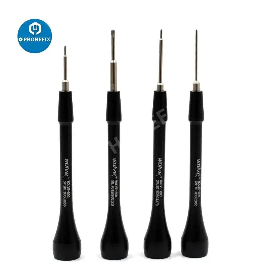 Black PHONEFIX WOLVE-800 3D non-slip precision screwdriver for phone repair, featuring a slim 0.8mm tip and ergonomic handle.