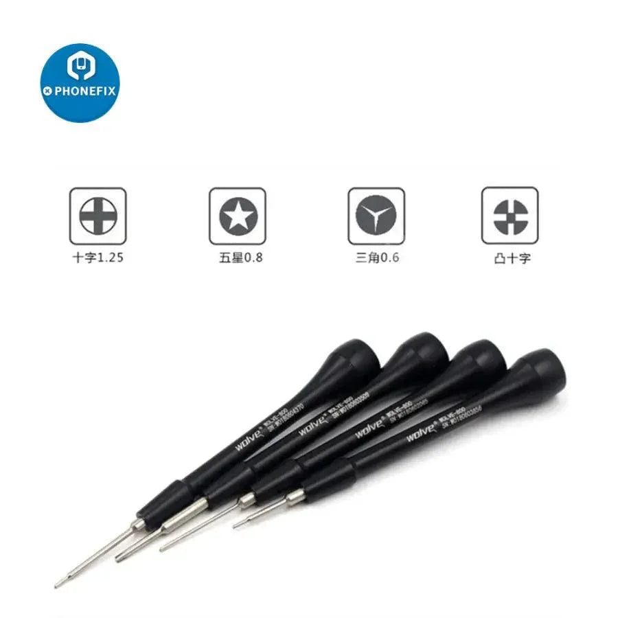 PhoneFix Original WOLVE-800 3D non-slip precision screwdriver with black handle, ideal for phone repair tools and electronics.