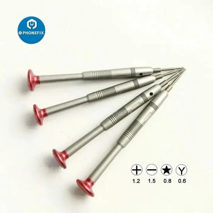 PHONEFIX durable S2 steel anti-rust screwdriver tools with precision vanadium bits, showing a set of screwdrivers on a white background.