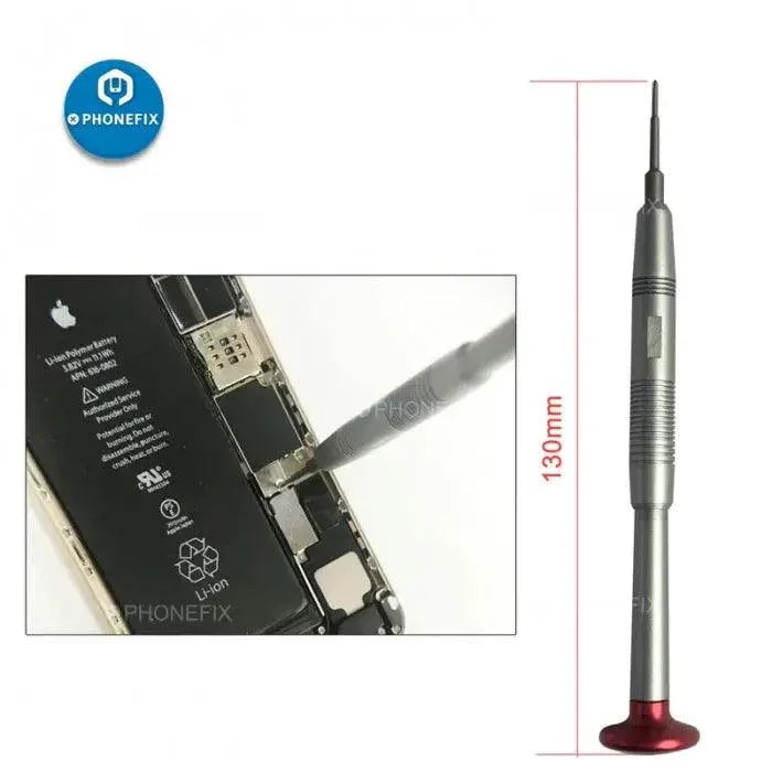 PhoneFix S2 steel anti-rust screwdriver set with precision vanadium bits, showing multiple screwdrivers with textured handles.