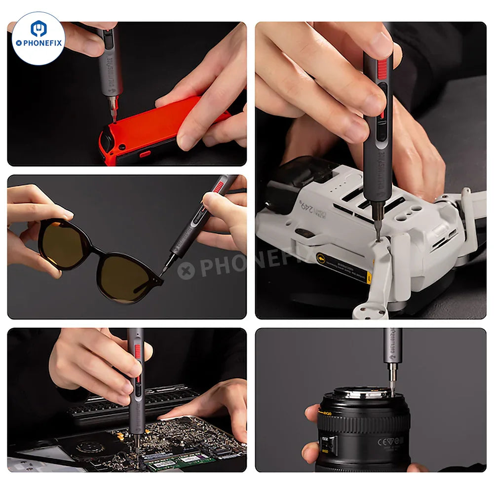 Kit de tournevis électrique à couple élevé PhoneFix avec outils de précision pour la réparation de téléphones, d'ordinateurs portables et de montres.