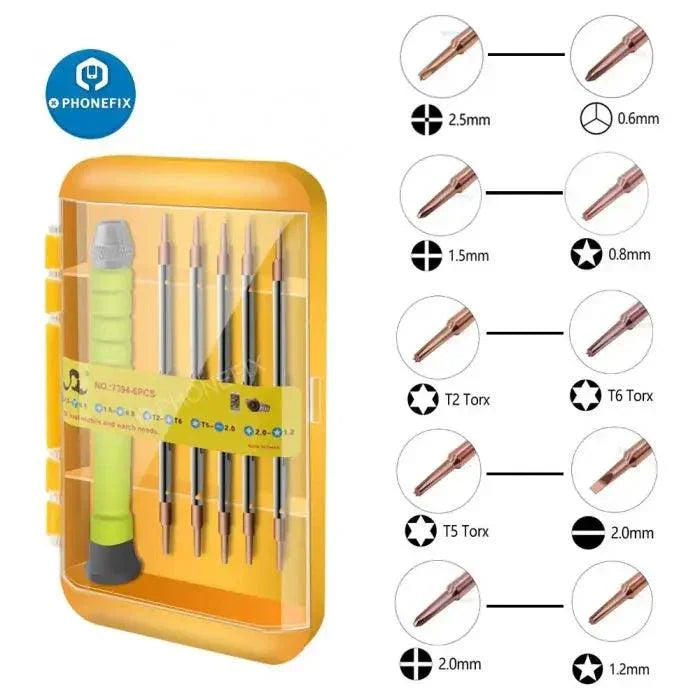 PhoneFix 11-in-1 magnetic screwdriver set with hand tools for opening iPhone and phone repair, includes various precision screwdrivers.