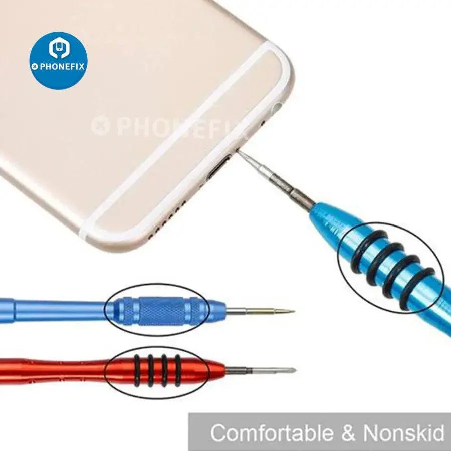 PhoneFix 16-piece DIY phone repair screwdriver kit with mini precision screwdrivers and tools for smartphone maintenance.