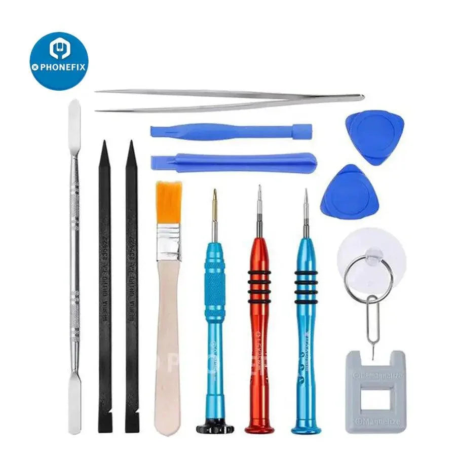 PHONEFIX 16-piece DIY phone repair kit with precision screwdriver set, includes various screwdrivers and tools for phone repairs.