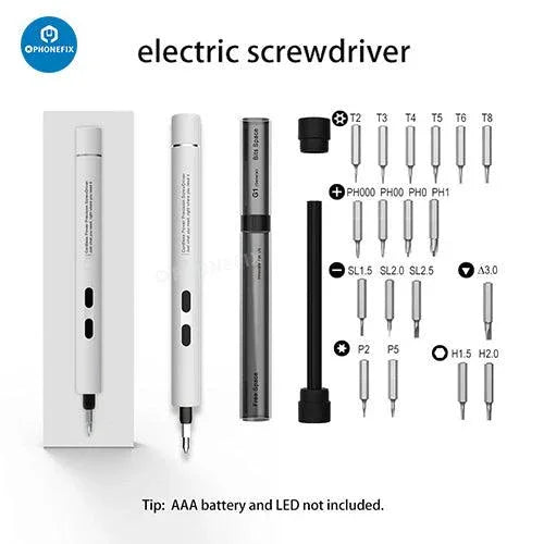 PhoneFix 23-in-1 precision screwdriver set with various bits for phone, PC, camera, and watch repair tools.