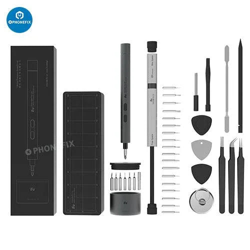 PhoneFix 23-in-1 precision screwdriver set with various bits for phone, PC, camera, and watch repairs, ideal for electronics repair.
