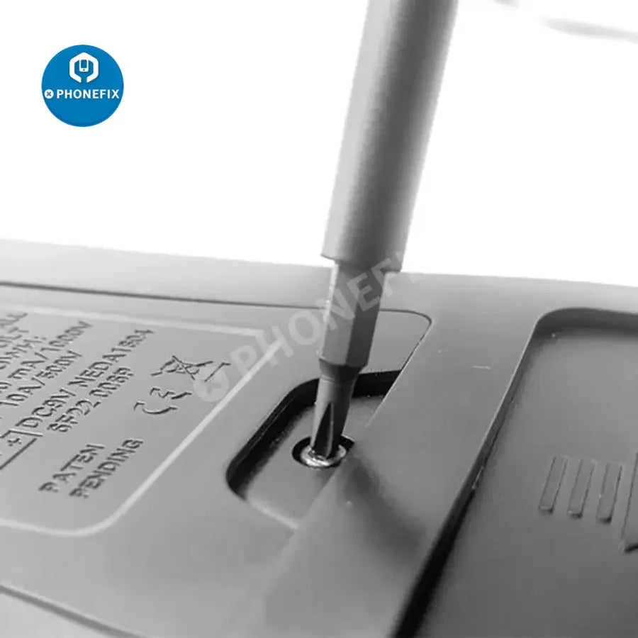 PhoneFix 25-in-1 screwdriver kit with small screwdrivers, ideal for DIY iPhone opening and phone repair tasks.