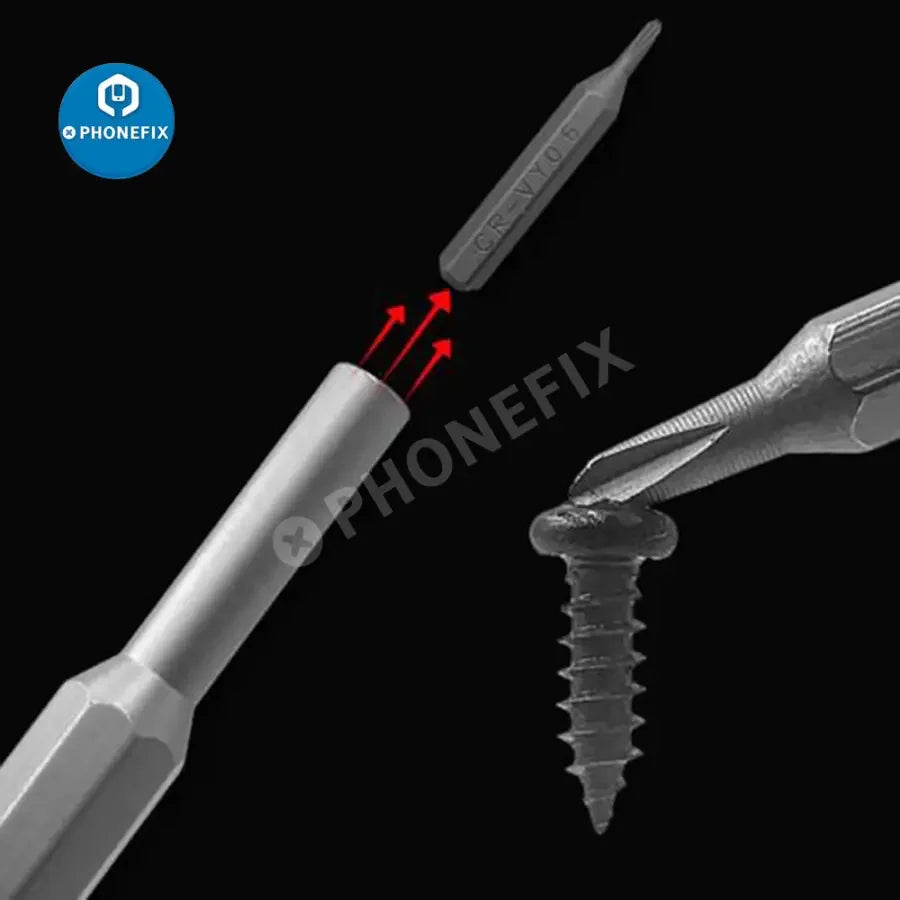 PHONEFIX 25-in-1 small screwdriver kit with precision tools for DIY iPhone opening and repair tasks.