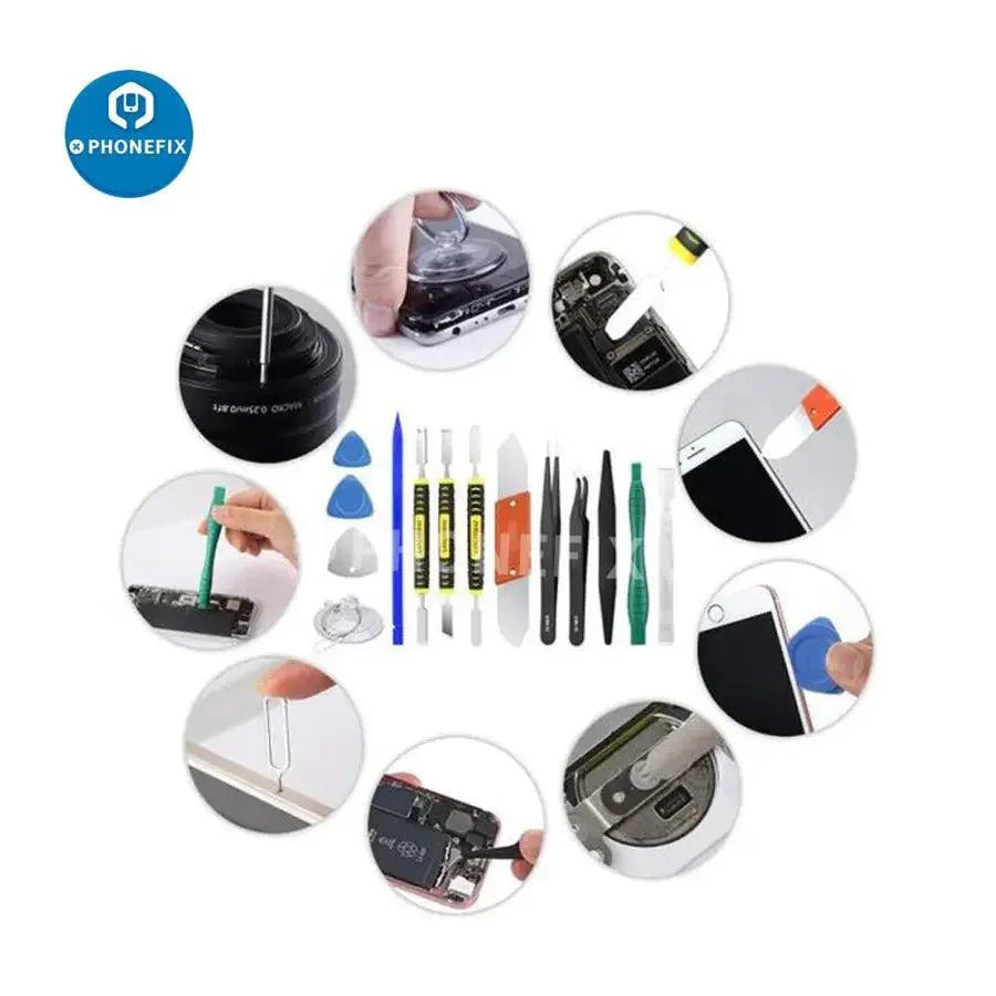 Set of 25 multifunctional repair screwdriver tools from PHONEFIX, including precision screwdrivers for electronics repair.