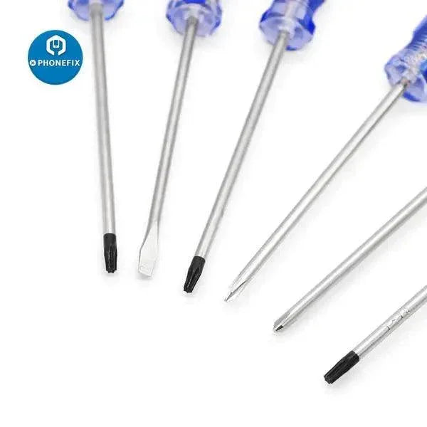 PHONEFIX 6-in-1 universal screwdriver tools kit for RC helicopter repair, includes multiple screwdriver heads and ergonomic handle.