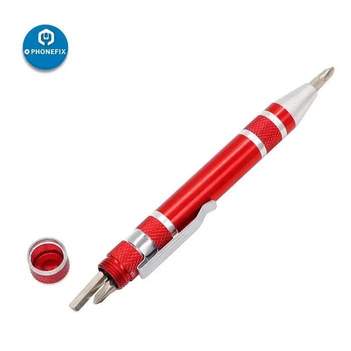 PHONEFIX 8-in-1 screwdriver toolkit for electronic cigarette atomizer repair, includes multiple precision screwdrivers for electronics.