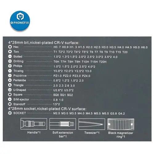 JAKEMY 106-in-1 precision screwdriver set with magnetic screwdrivers and bits, ideal for electronics repair by PHONEFIX.