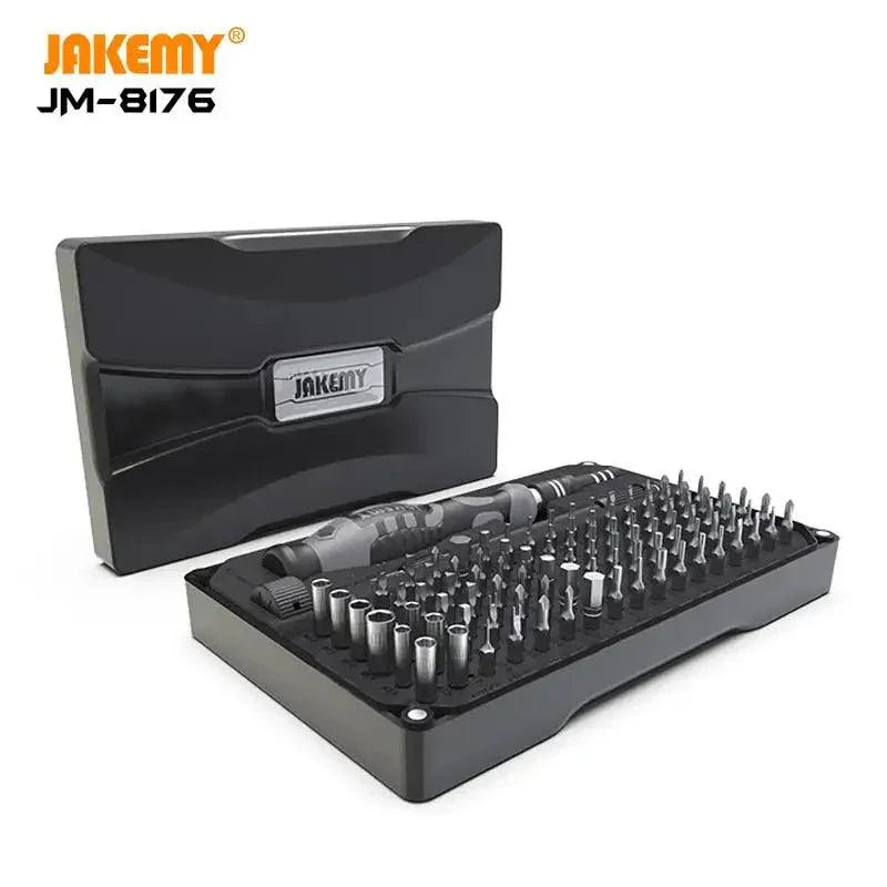 JAKEMY 106 in 1 precision screwdriver set with magnetic screwdrivers and tool kit for electronic repairs in a compact case