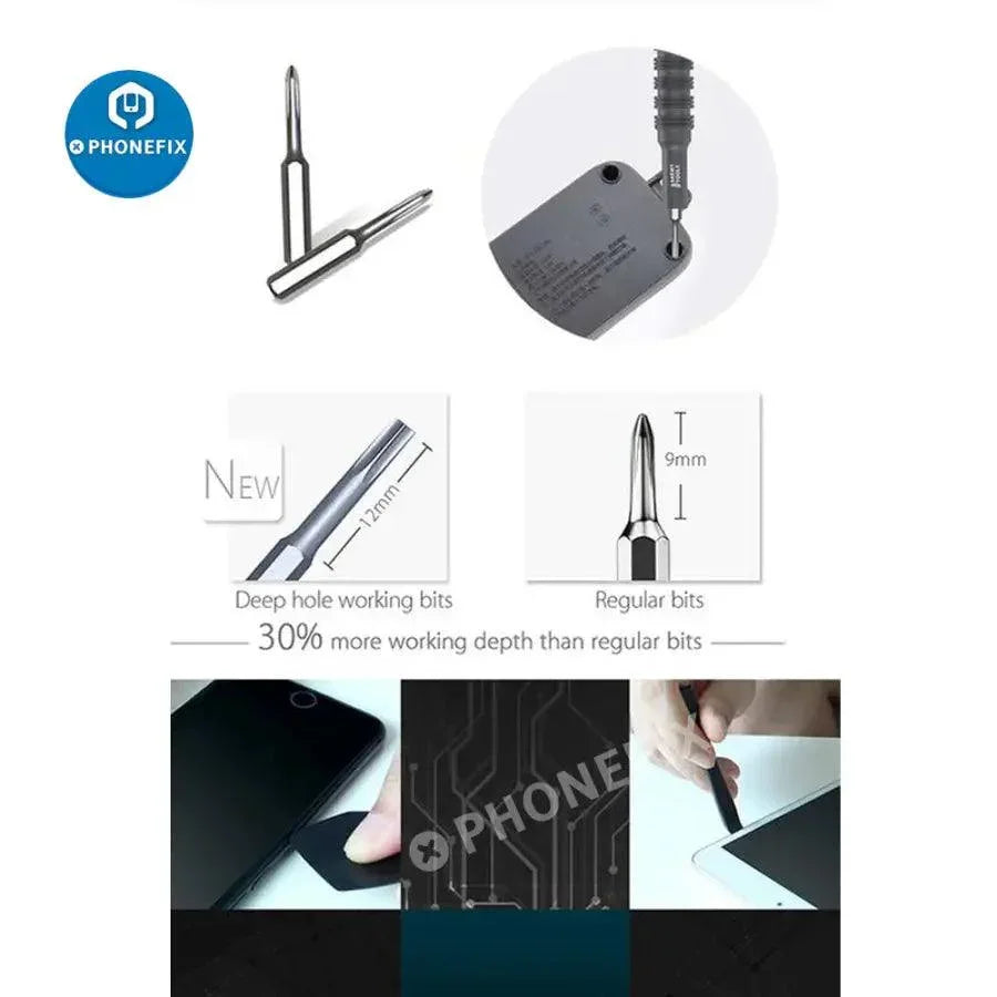 JAKEMY JM-8172 precision magnetic screwdriver repair tools kit with multiple screwdriver bits and ergonomic handle for phone repairs