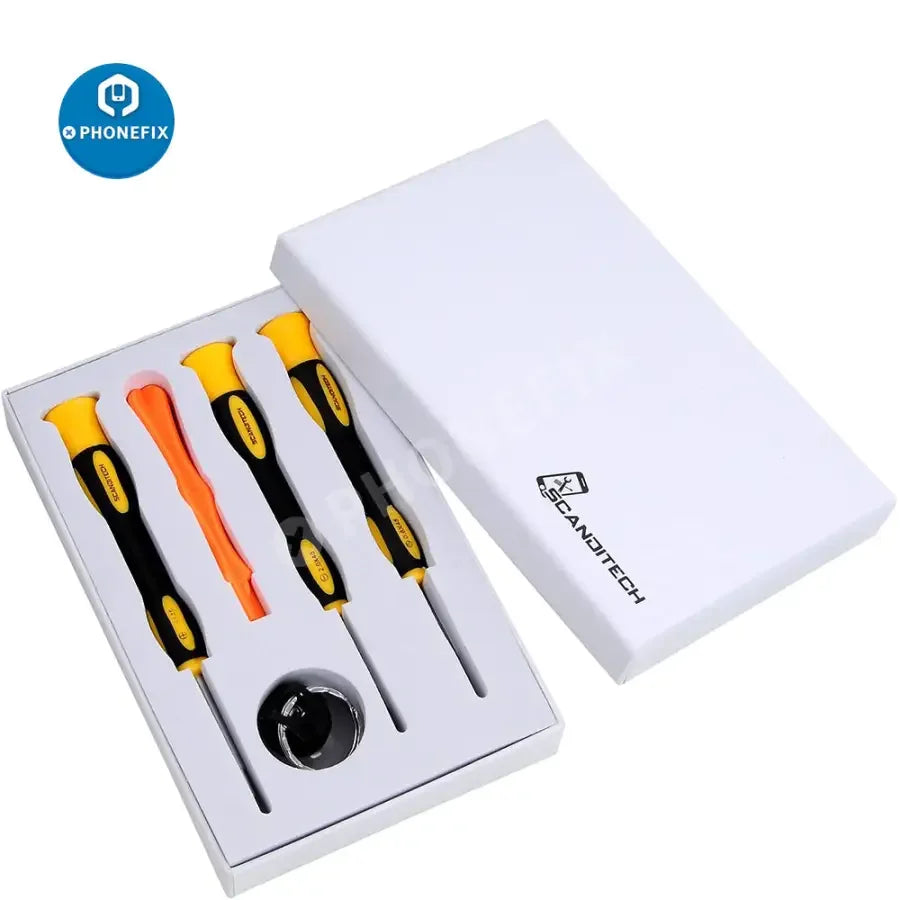 PHONEFIX magnetic screwdriver tool kit for iPhone, Samsung, Huawei repair with precision screwdrivers and magnetic tips.