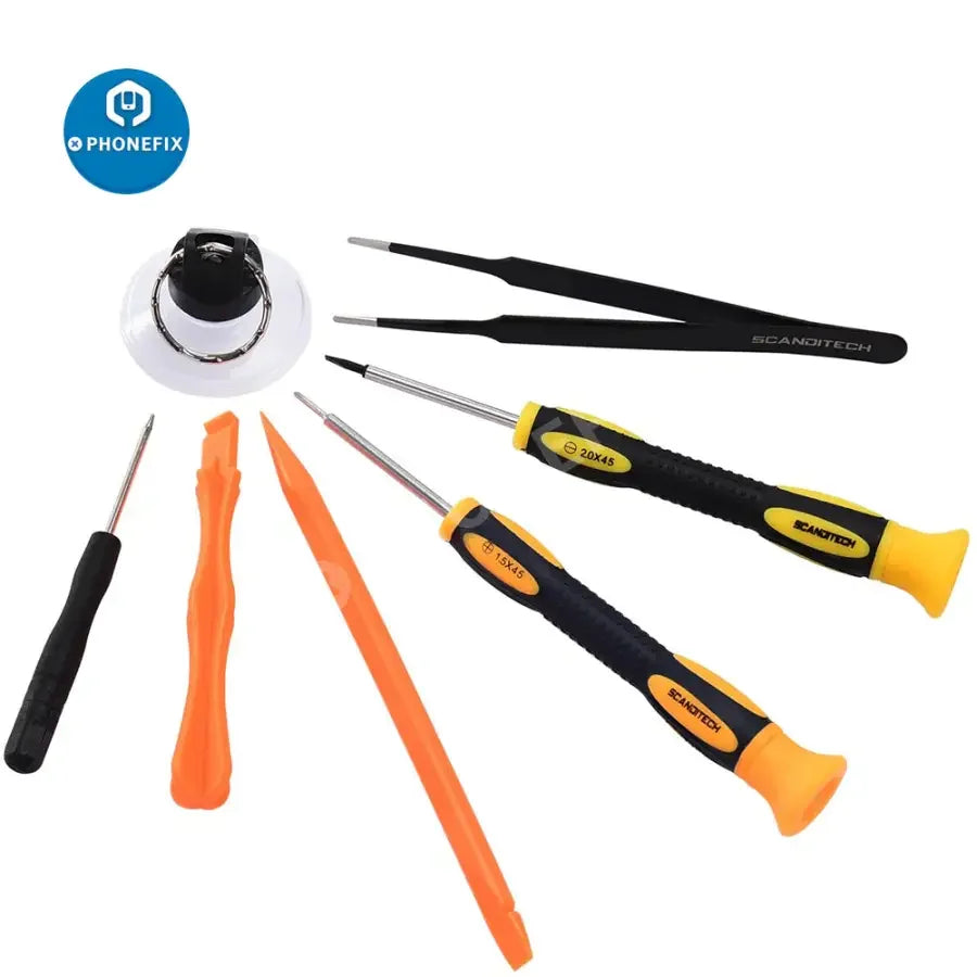 PHONEFIX magnetic screwdriver tool kit for iPhone, Samsung, and Huawei repair with precision screwdrivers and magnetic tips.