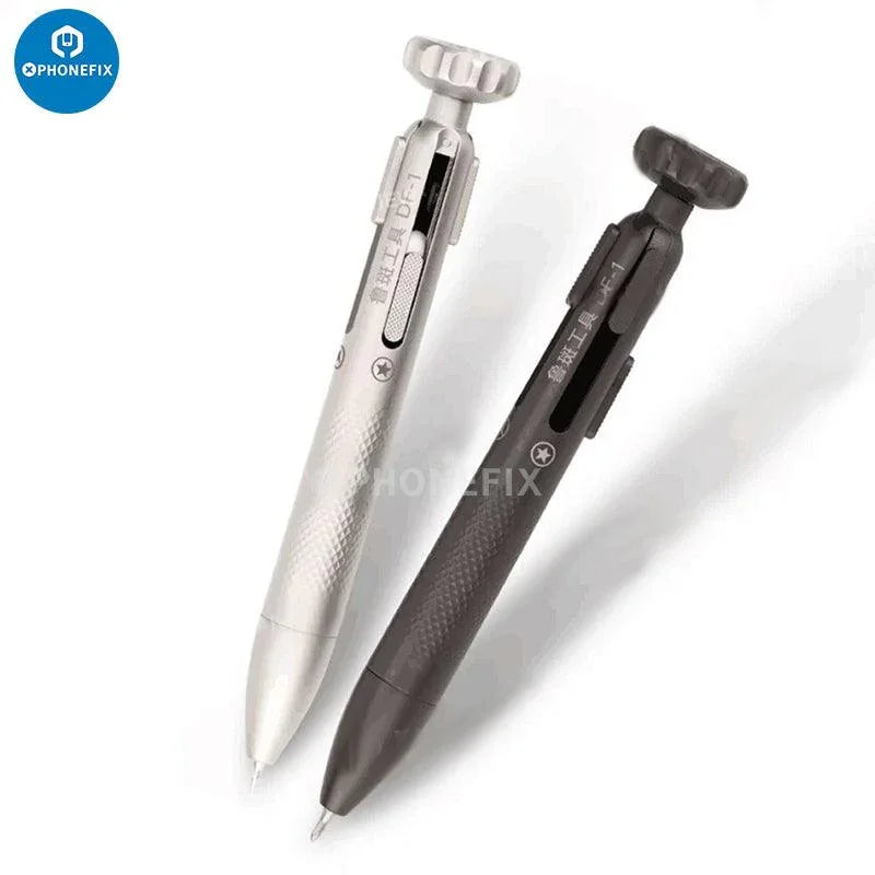 Phonefix Luban DF-1 magnetic screwdriver with 4-in-1 bits, switchable design, black handle, and compact screwdriver tools for versatile repairs.