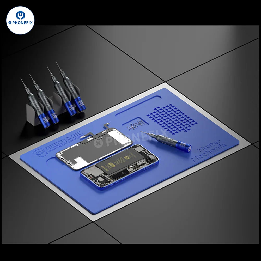 PhoneFix Mechanic DongFeng ONE 2D 3D screwdriver set with precision screwdriver tools for phone disassembly, shown with various screwdriver tips.