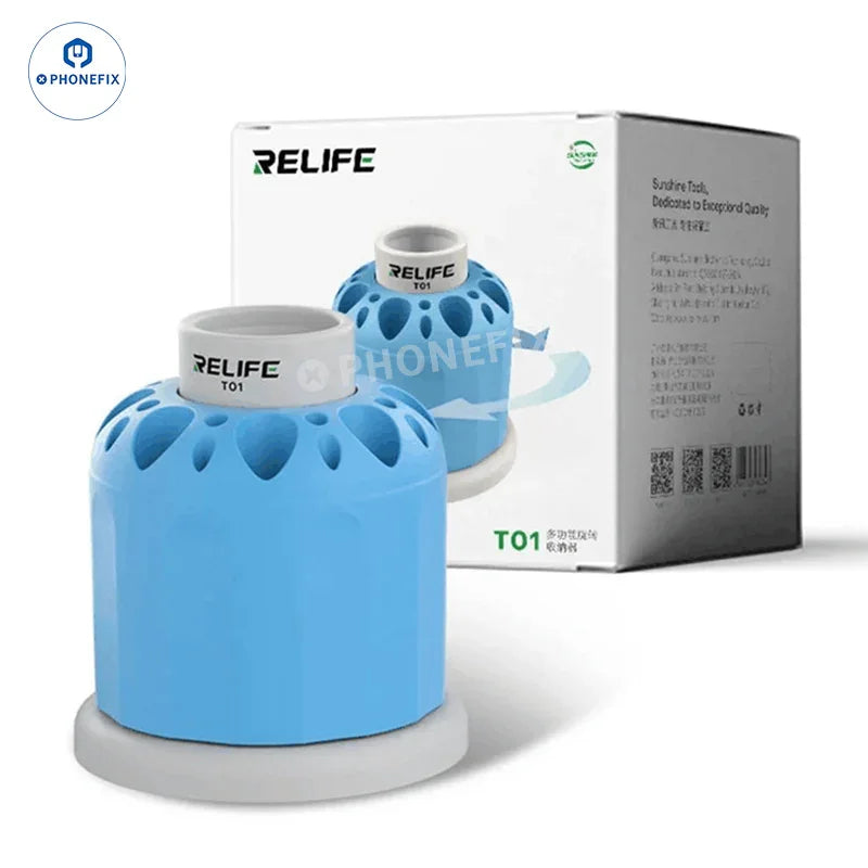 RELIFE E2 Torque Electric Screwdriver by PHONEFIX with T01 storage box, featuring ergonomic handle and compact design for precision tasks.