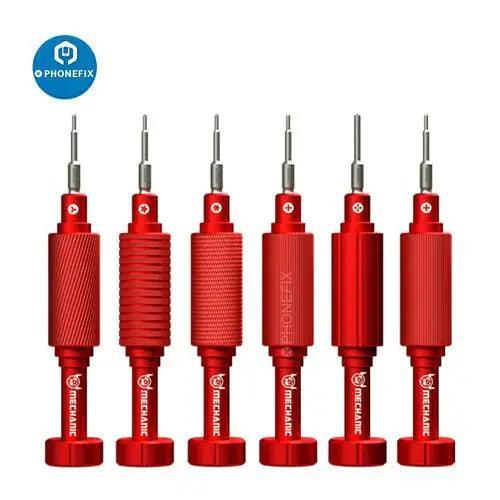 PHONEFIX 6-in-1 precision screwdriver set for smartphones and electronics, includes various screwdrivers for opening and repair.