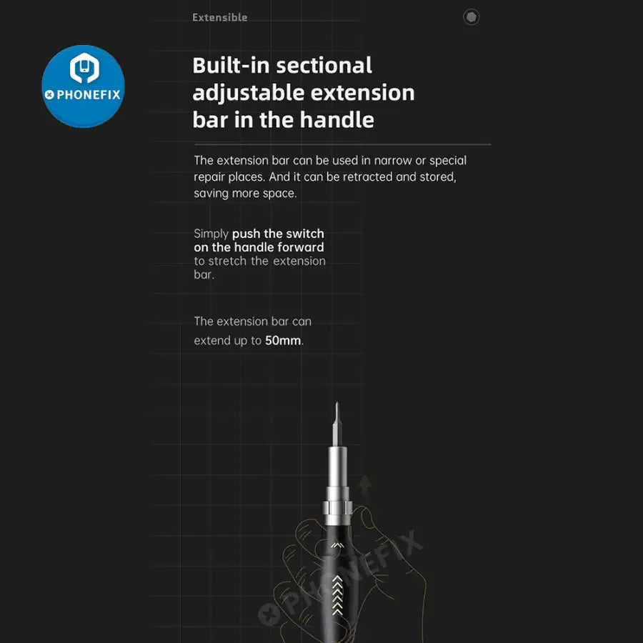 PHONEFIX JM-8183 Precision Screwdriver Set for iPhone repair, includes multiple screwdrivers and tools in a compact toolkit.
