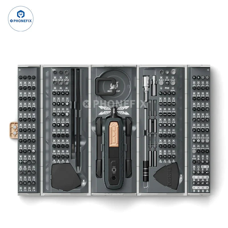Kit d'outils de réparation de précision JAKEMY JM-8192 180 en 1 avec divers embouts et outils de tournevis pour la réparation électronique.