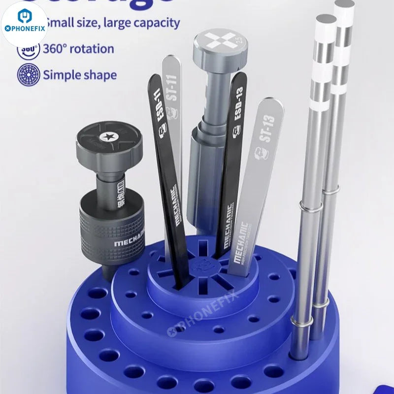 PHONEFIX Mechanic R38 multifunctional plastic storage box with 360° rotating base, designed for screwdriver tools and organization.