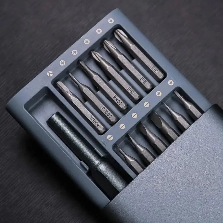 Mijia Wiha 24-in-1 precision screwdriver set with magnetic bits and ergonomic handle, ideal for electronic repairs.
