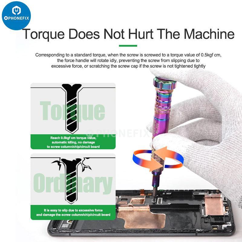 PhoneFix RL-724 high precision torque screwdriver for phone disassembly, showing the tool's tip and ergonomic handle.