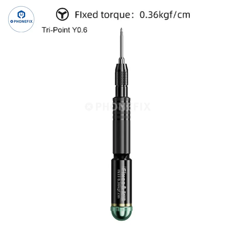 iFixes iN33 3D precision torque screwdriver for phone disassembly, with Tri-Point Y0.6 tip, used for delicate electronics repair.