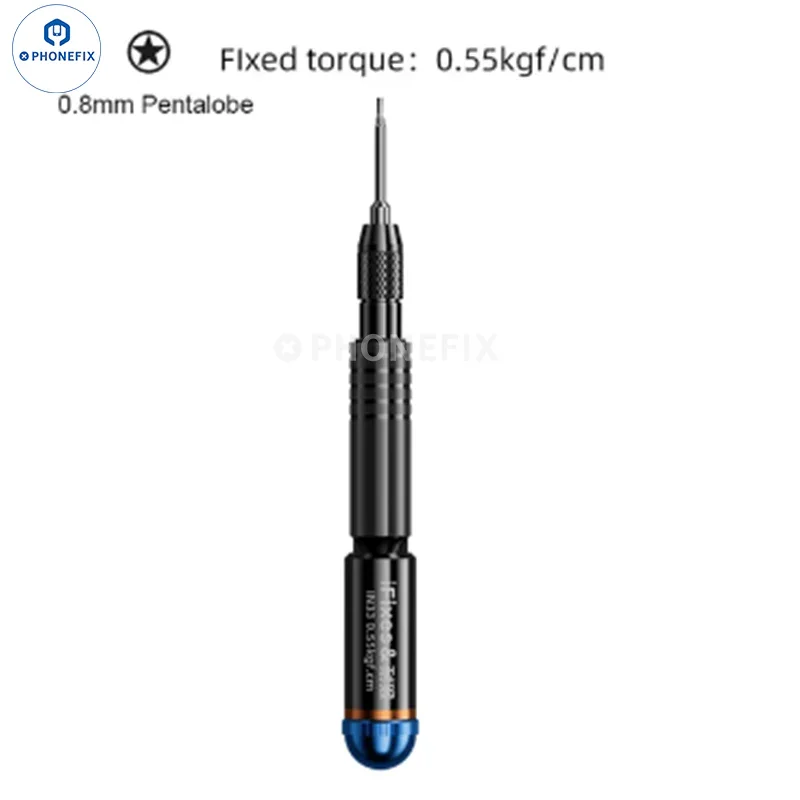 iFixes iN33 3D precision torque screwdriver for phone disassembly, with a 0.8mm P2 pentalobe tip, by PHONEFIX.
