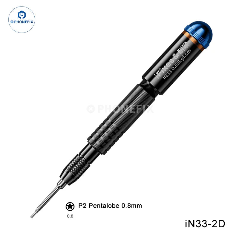 PHONEFIX iFixes iN33 3D precision torque screwdriver for phone disassembly, showing the tool with ergonomic handle and interchangeable bits.