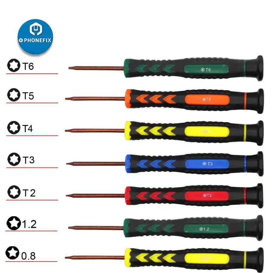 PhoneFix professional phone repair tools with precision screwdrivers and opening kits for smartphone disassembly and repair.