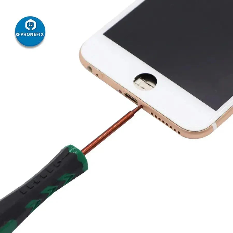 PHONEFIX professional phone repair screwdriver set with magnetic slotted and Phillips screwdrivers for phone opening and repairs.