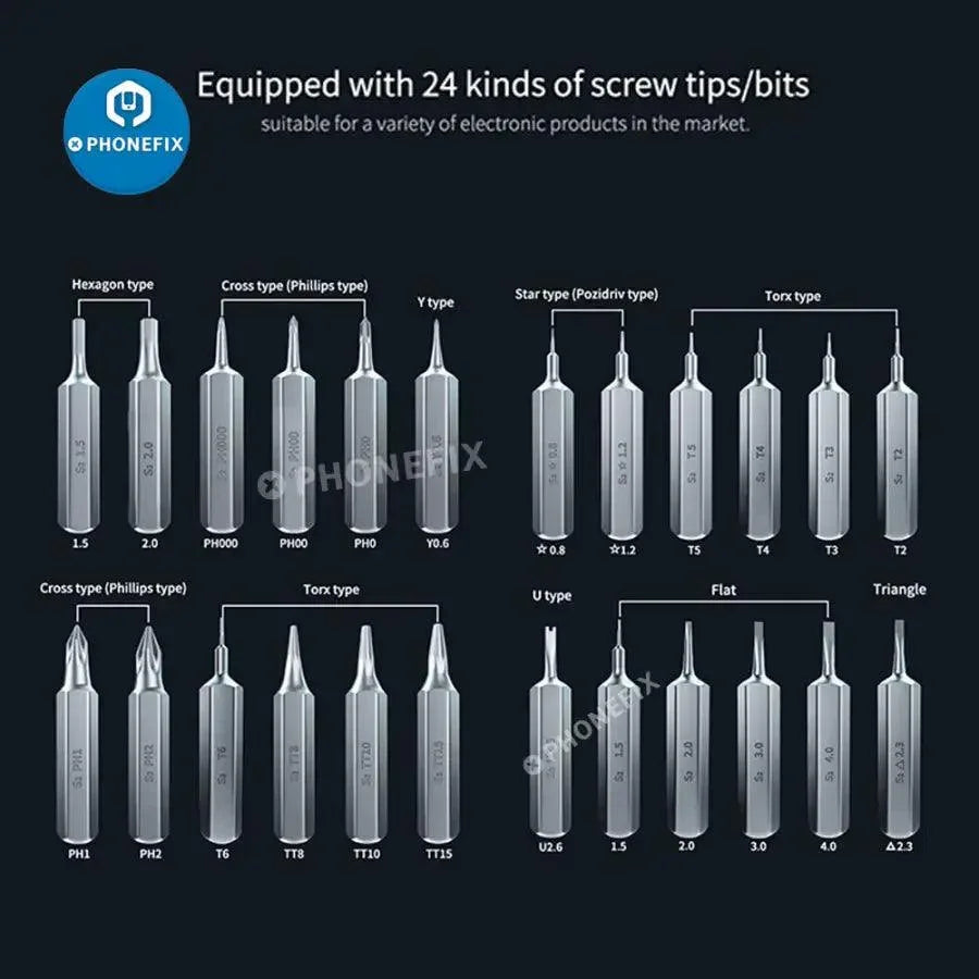 Adjustable position electric screwdriver from PHONEFIX, ideal for phone repair and dismantling with precision screwdriver tools.