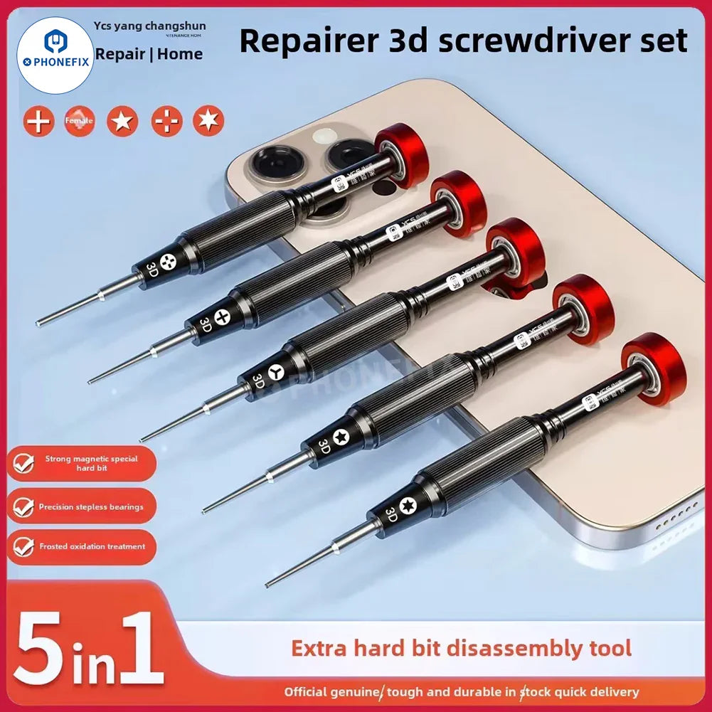 PHONEFIX YCS-T05 Y-101 3D screwdriver set with magnetic bits and disassembly tool for versatile repair and electronics work