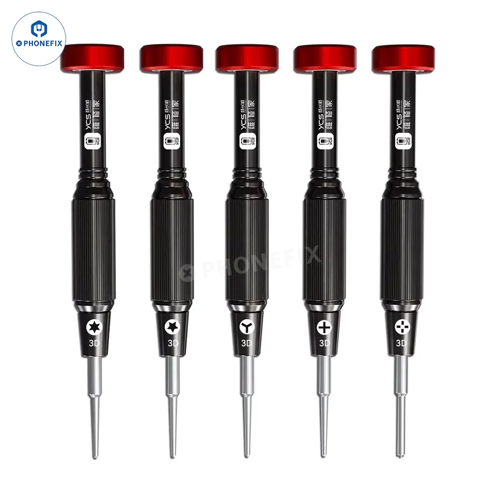 PHONEFIX YCS-T05 Y-101 3D screwdriver set with magnetic bits, disassembly tools, and versatile 5-in-1 screwdriver for electronics repair.