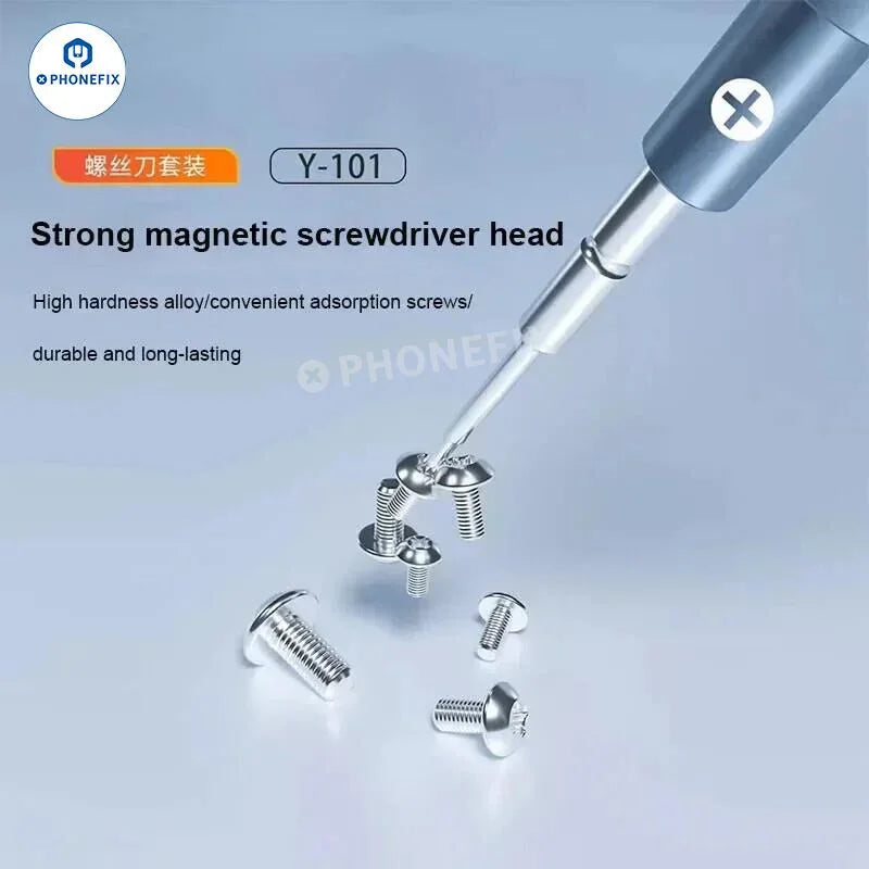 YCS-T05 Y-101 3D screwdriver set with magnetic bits, disassembly tools, and five-in-one screwdriver for electronic repairs by PHONEFIX.