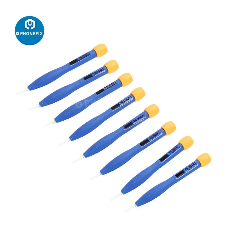 PhoneFix anti-static slotted screwdriver set for phone, tablet, and watch repair tools, featuring precision screwdrivers for electronics.