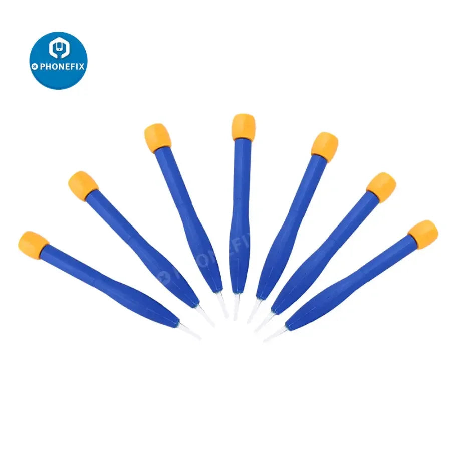 PhoneFix anti-static slotted screwdriver set for phone, tablet, and watch repair tools, with precision screwdrivers for electronic repairs.