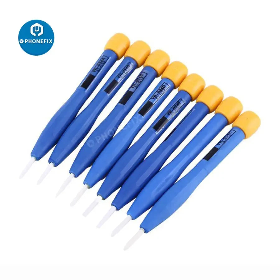 PHONEFIX anti-static slotted screwdriver set for phone, tablet, and watch repair tools, featuring precision screwdrivers for electronic devices.