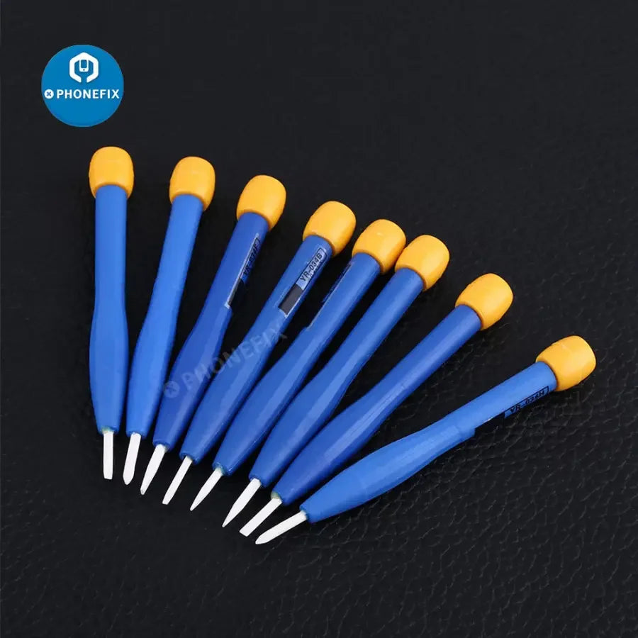 PhoneFix anti-static slotted screwdriver set for phone, tablet, and watch repair tools, featuring precision screwdrivers for electronic devices.