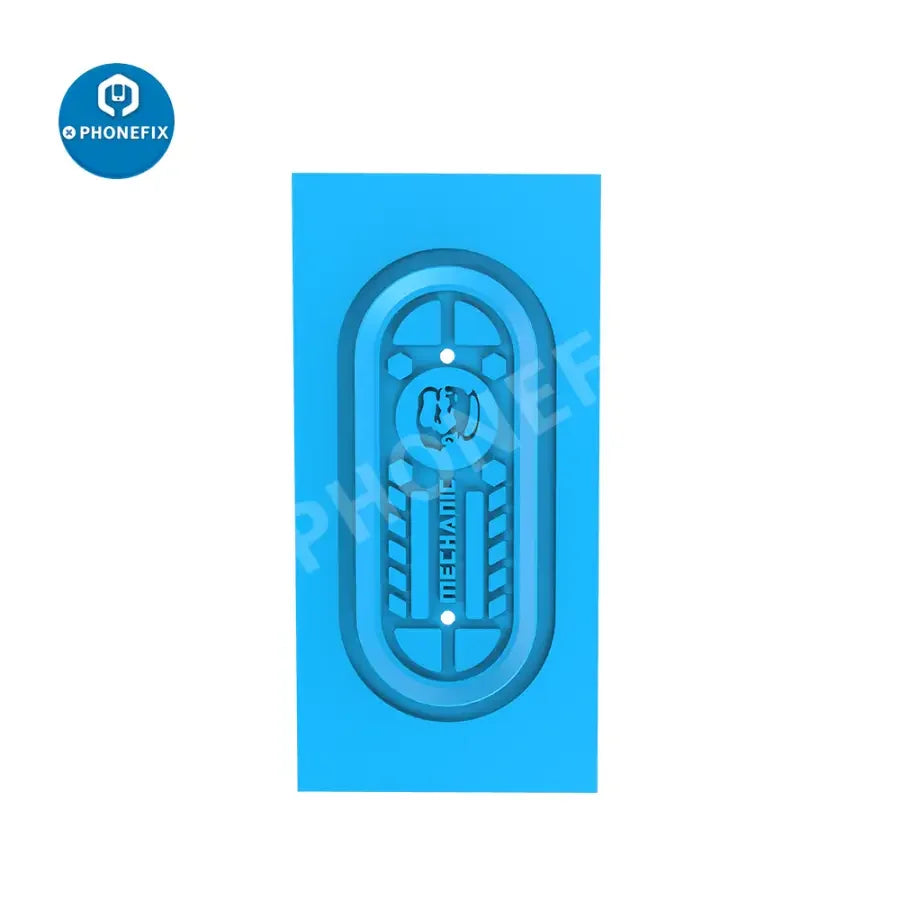 PhoneFix mechanic adsorb anti-slip silicone pad for preheating separator, shown in close-up with textured surface and adhesive backing.