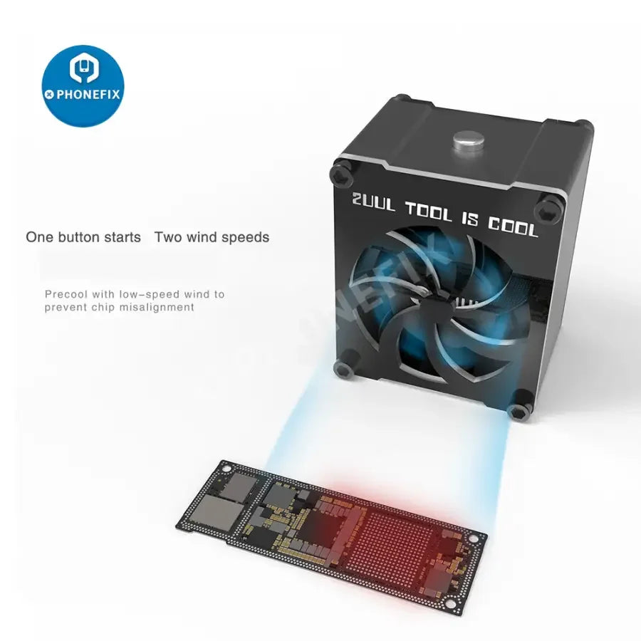 PhoneFIX 2UUL USB mini cooling fan and welding smoke fume extractor, compact portable smoke exhaustor for welding fumes.
